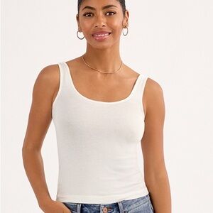 NWT! CAbi White Fitted Tank Top